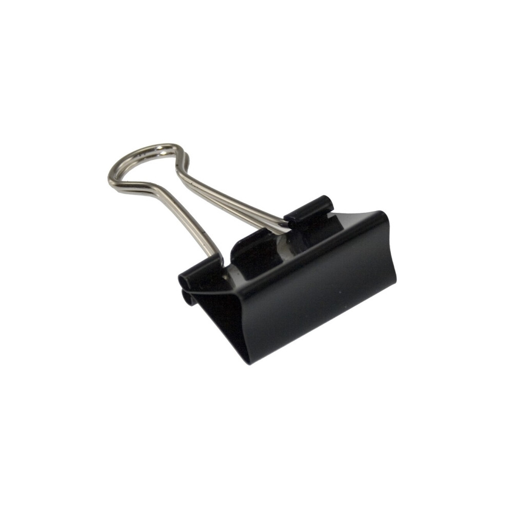 Produktbild för Stickn papperklämmor i stål svart bnt 30 mm foldback, 12 st/...