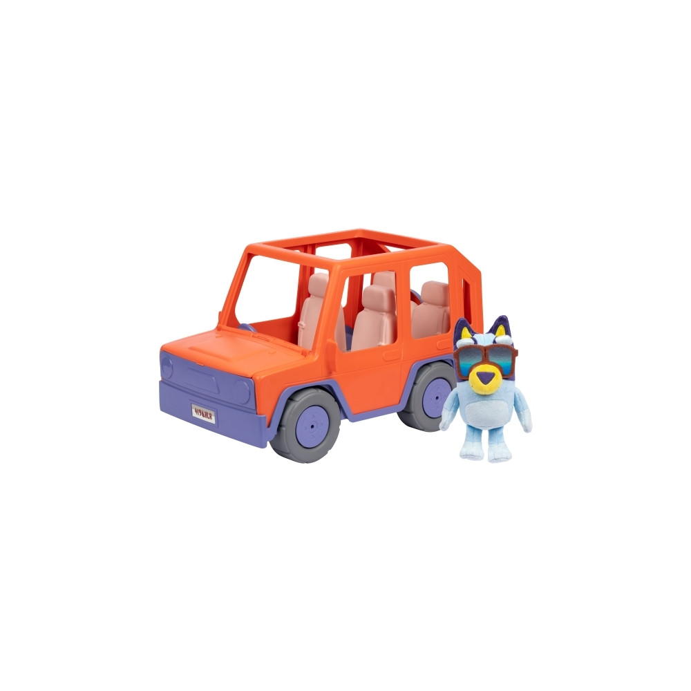 Produktbild för Bluey, Stor Heeler Familjebil 4WD med Bluey Gosedjur. Bilhöj...