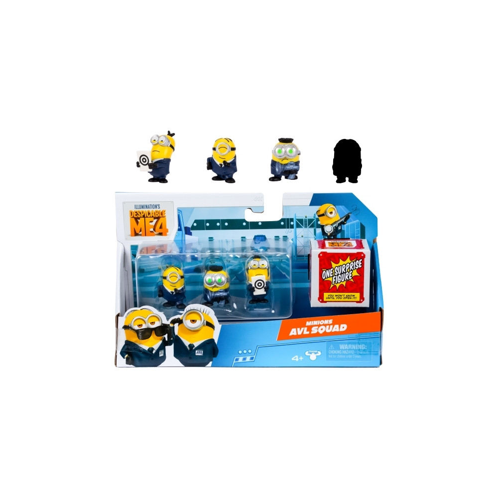 Produktbild för Despicable Me 4, 5 cm Mini Mayhem Figurer 4 st pk., 2 varian...