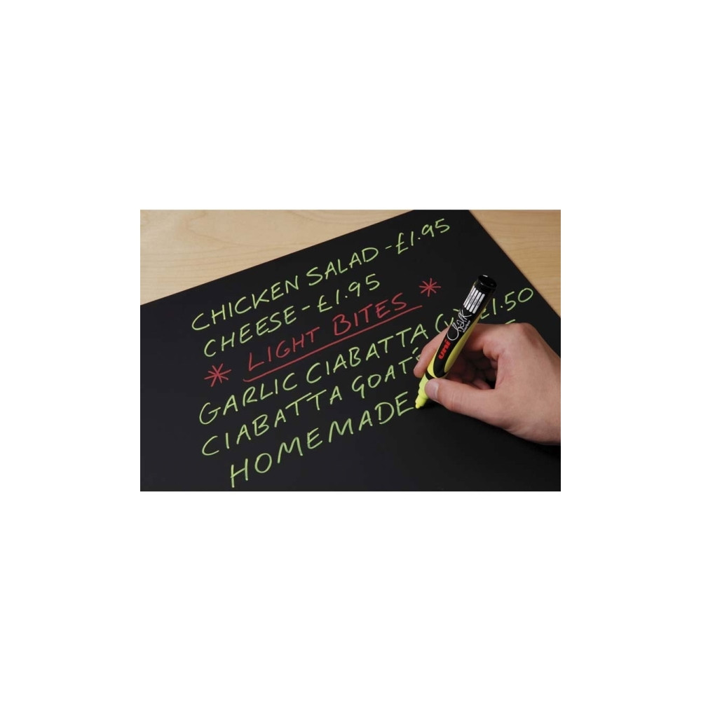 Produktbild för Uni Chalk - markering - röd, blå, vit, fluorescerande gul (paket om 4)
