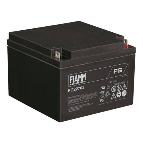 FIAMM Fiamm blybatteri 12V/27Ah med pluspol flatjärn med genomgåen...