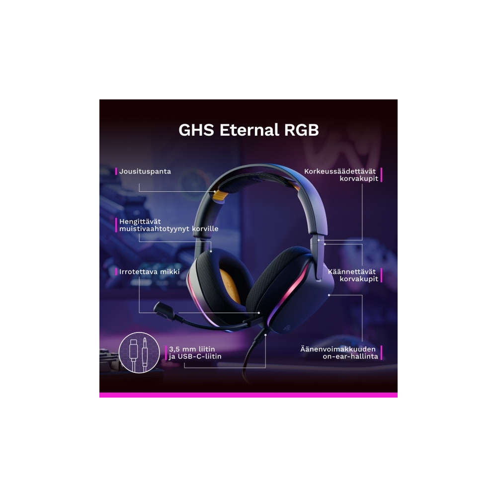 Produktbild för Glorious Gaming Glorious GHS Eternal RGB – RGB-stereoheadset...
