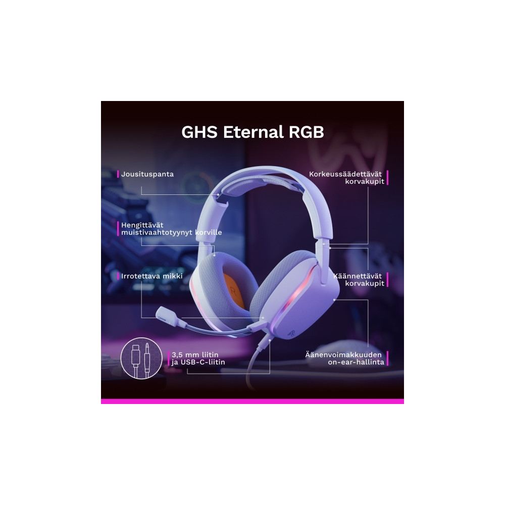 Produktbild för Glorious Gaming Glorious GHS Eternal RGB – RGB-stereoheadset...
