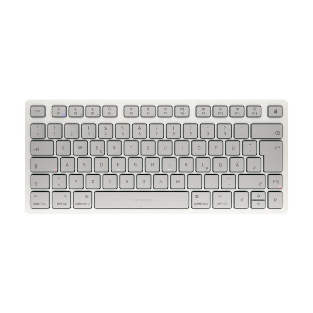 Produktbild för CHERRY KW 7100 Mini - tangentbord - för MAC - 75% compact - QWERTZ - tysk - månskensvit Inmatningsenhet