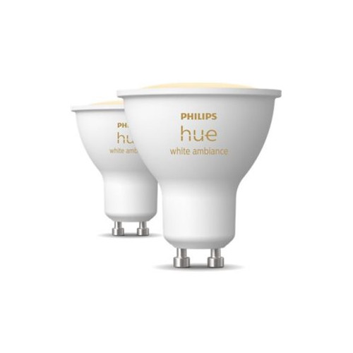 Philips Philips Hue White ambiance - LED-spotlight - GU10 - 4.2 W - varmt till kallt vitt ljus - 2200-6500 K (paket om 2)