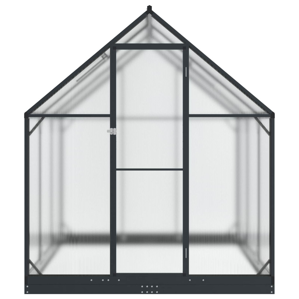 Produktbild för Trädgård Växthus med dörr Antracit 183,5 x 183,5 x 207 cm