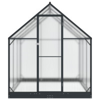 Produktbild för Trädgård Växthus med dörr Antracit 183,5 x 183,5 x 207 cm