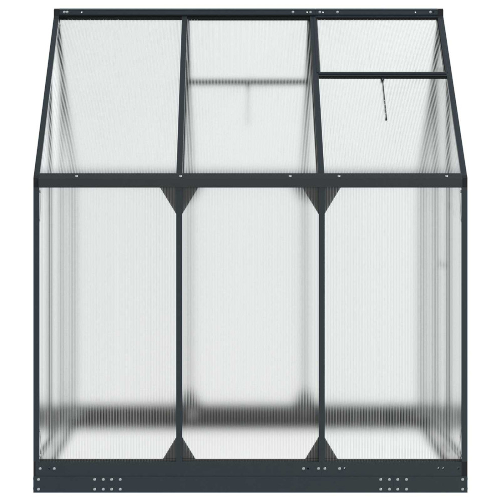 Produktbild för Trädgård Växthus med dörr Antracit 183,5 x 183,5 x 207 cm
