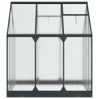 Produktbild för Trädgård Växthus med dörr Antracit 183,5 x 183,5 x 207 cm