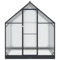 Produktbild för Trädgård Växthus med dörr Antracit 183,5 x 243,5 x 207 cm