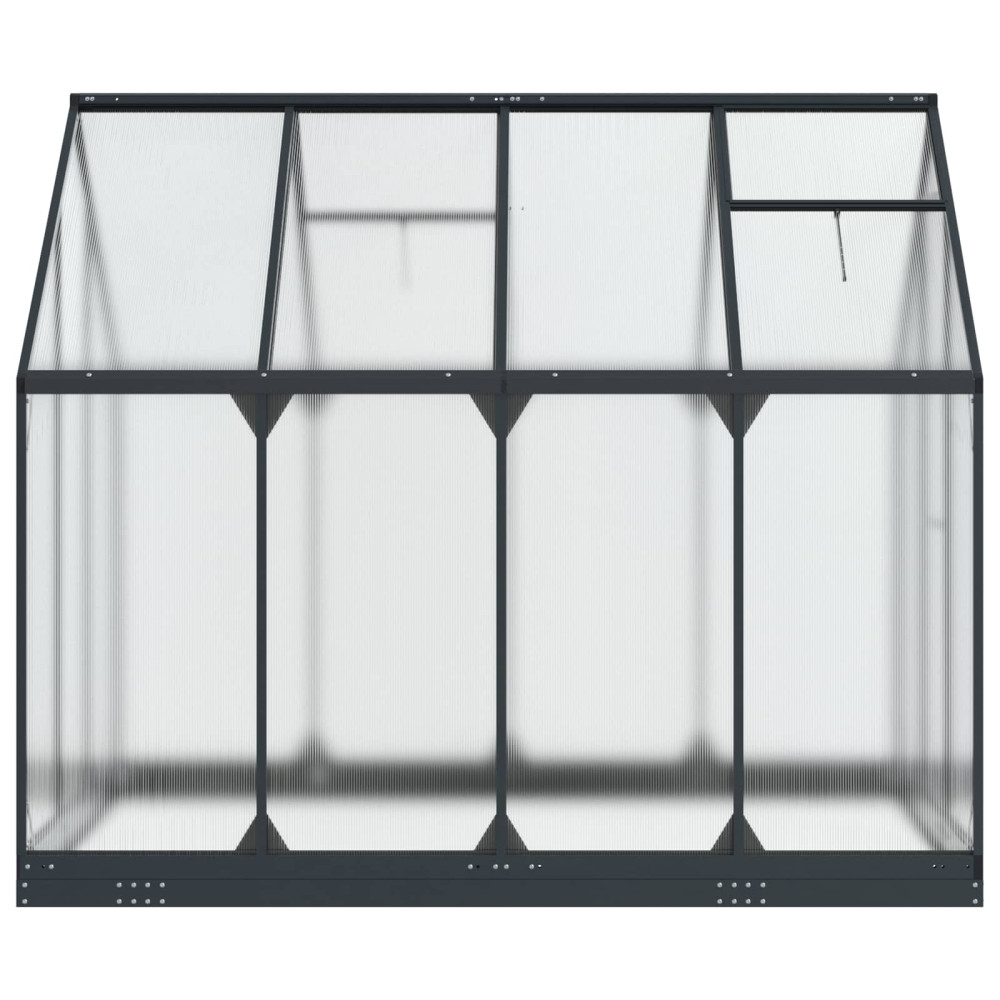 Produktbild för Trädgård Växthus med dörr Antracit 183,5 x 243,5 x 207 cm