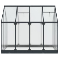 Produktbild för Trädgård Växthus med dörr Antracit 183,5 x 243,5 x 207 cm