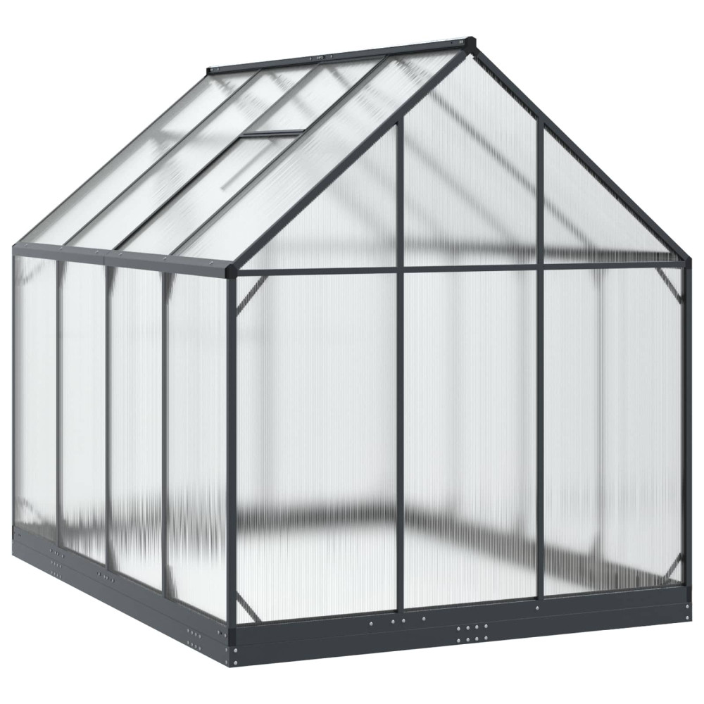 Produktbild för Trädgård Växthus med dörr Antracit 183,5 x 243,5 x 207 cm