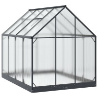Produktbild för Trädgård Växthus med dörr Antracit 183,5 x 243,5 x 207 cm