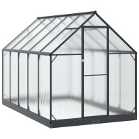 Produktbild för Trädgård Växthus med dörr Antracit 183,5 x 303,5 x 207 cm