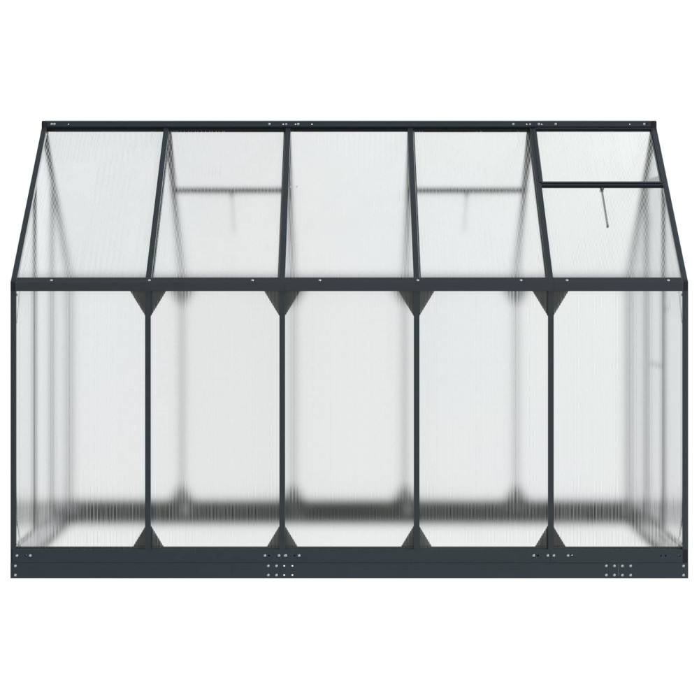 Produktbild för Trädgård Växthus med dörr Antracit 183,5 x 303,5 x 207 cm