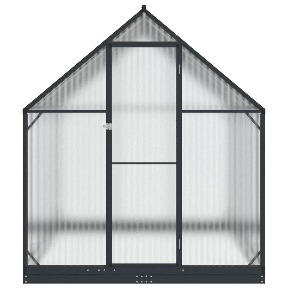 Produktbild för Trädgård Växthus med dörr Antracit 183,5 x 363,5 x 207 cm