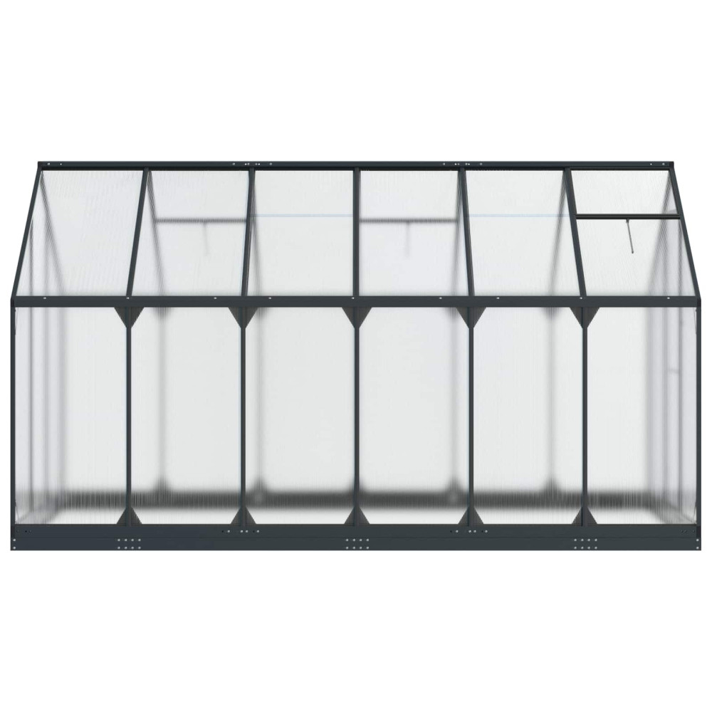 Produktbild för Trädgård Växthus med dörr Antracit 183,5 x 363,5 x 207 cm