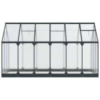 Produktbild för Trädgård Växthus med dörr Antracit 183,5 x 363,5 x 207 cm