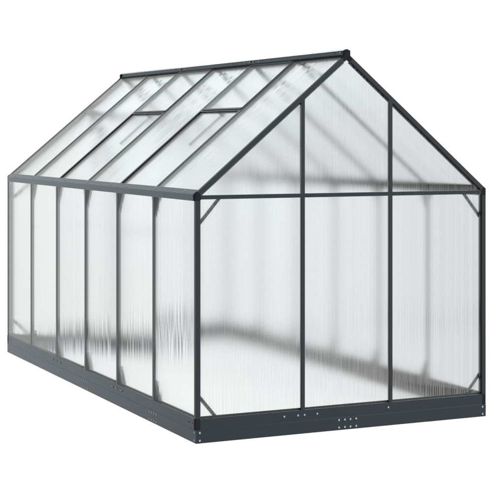 Produktbild för Trädgård Växthus med dörr Antracit 183,5 x 363,5 x 207 cm