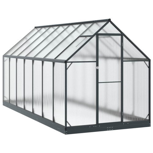 vidaXL Trädgård Växthus med dörr Antracit 183,5 x 423,5 x 207 cm