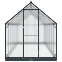 Produktbild för Trädgård Växthus med dörr Antracit 183,5 x 423,5 x 207 cm