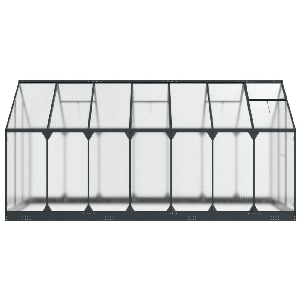 Produktbild för Trädgård Växthus med dörr Antracit 183,5 x 423,5 x 207 cm