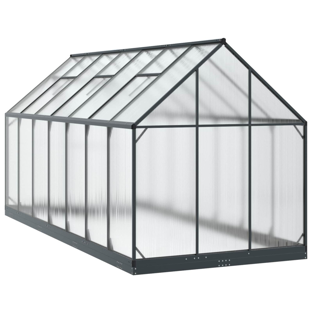 Produktbild för Trädgård Växthus med dörr Antracit 183,5 x 423,5 x 207 cm