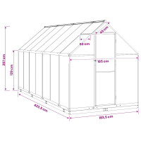 Produktbild för Trädgård Växthus med dörr Antracit 183,5 x 423,5 x 207 cm