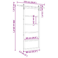 Produktbild för Skjutdörr Naturlig 80 x 208 cm Massiv furu