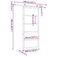 Produktbild för Skjutdörr Naturlig 100 x 208 cm Massiv furu