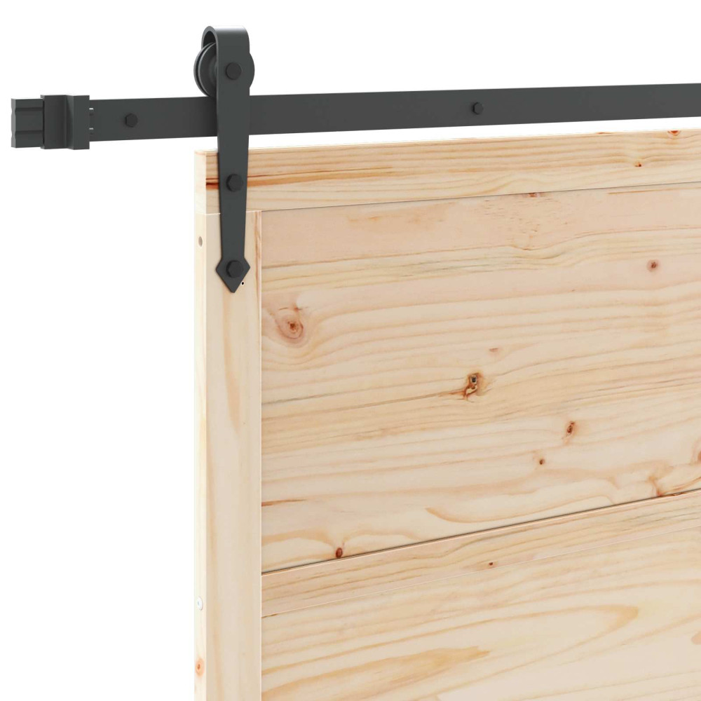 Produktbild för Skjutdörr Naturlig 90 x 208 cm Massiv furu