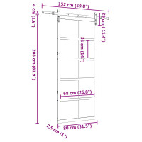 Produktbild för Skjutdörr Naturlig 80 x 208 cm Massiv furu