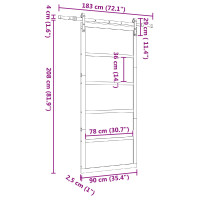 Produktbild för Skjutdörr Naturlig 90 x 208 cm Massiv furu