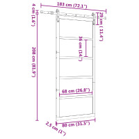 Produktbild för Skjutdörr Naturlig 80 x 208 cm Massiv furu
