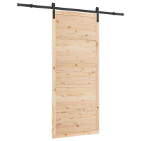 Produktbild för Skjutdörr Naturlig 80 x 208 cm Massiv furu