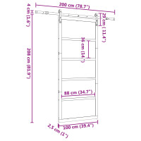 Produktbild för Skjutdörr Naturlig 100 x 208 cm Massiv furu