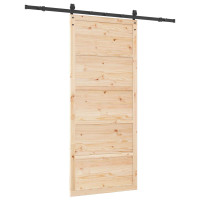 Produktbild för Skjutdörr Naturlig 80 x 208 cm Massiv furu