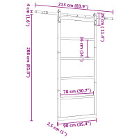 Produktbild för Skjutdörr Naturlig 90 x 208 cm Massiv furu