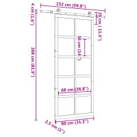 Produktbild för Skjutdörr Naturlig 80 x 208 cm Massiv furu