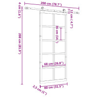 Produktbild för Skjutdörr Naturlig 80 x 208 cm Massiv furu