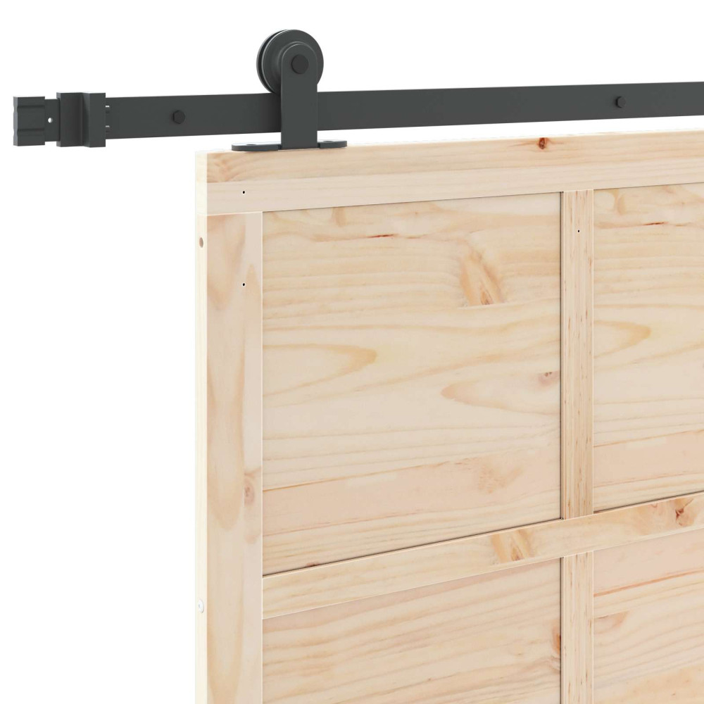 Produktbild för Skjutdörr Naturlig 80 x 208 cm Massiv furu