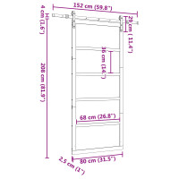 Produktbild för Skjutdörr Naturlig 80 x 208 cm Massiv furu