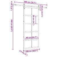 Produktbild för Skjutdörr Naturlig 100 x 208 cm Massiv furu