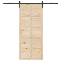 Produktbild för Skjutdörr Naturlig 100 x 208 cm Massiv furu