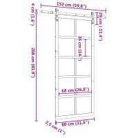 Produktbild för Skjutdörr Naturlig 80 x 208 cm Massiv furu