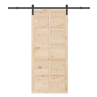 Produktbild för Skjutdörr Naturlig 80 x 208 cm Massiv furu