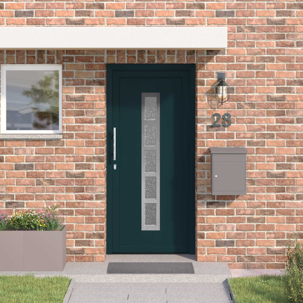 Produktbild för Framdörr Antracit 98 x 208 cm PVC