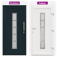 Produktbild för Framdörr Antracit 98 x 200 cm PVC
