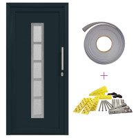 Produktbild för Framdörr Antracit 98 x 208 cm PVC